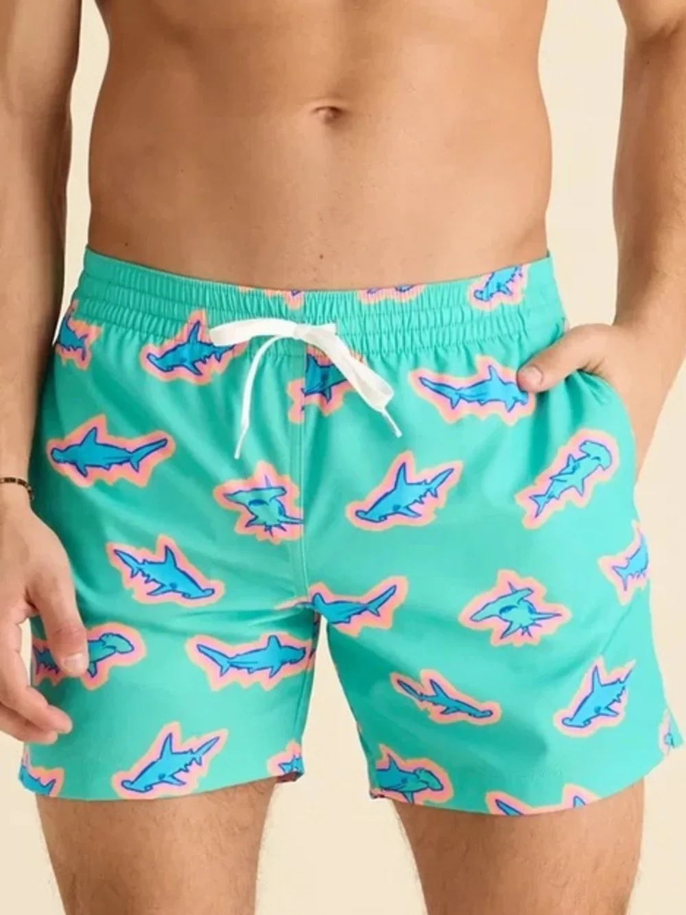 Chubbies Classic Swim Trunk The Apex Swimmers Teal Sharks